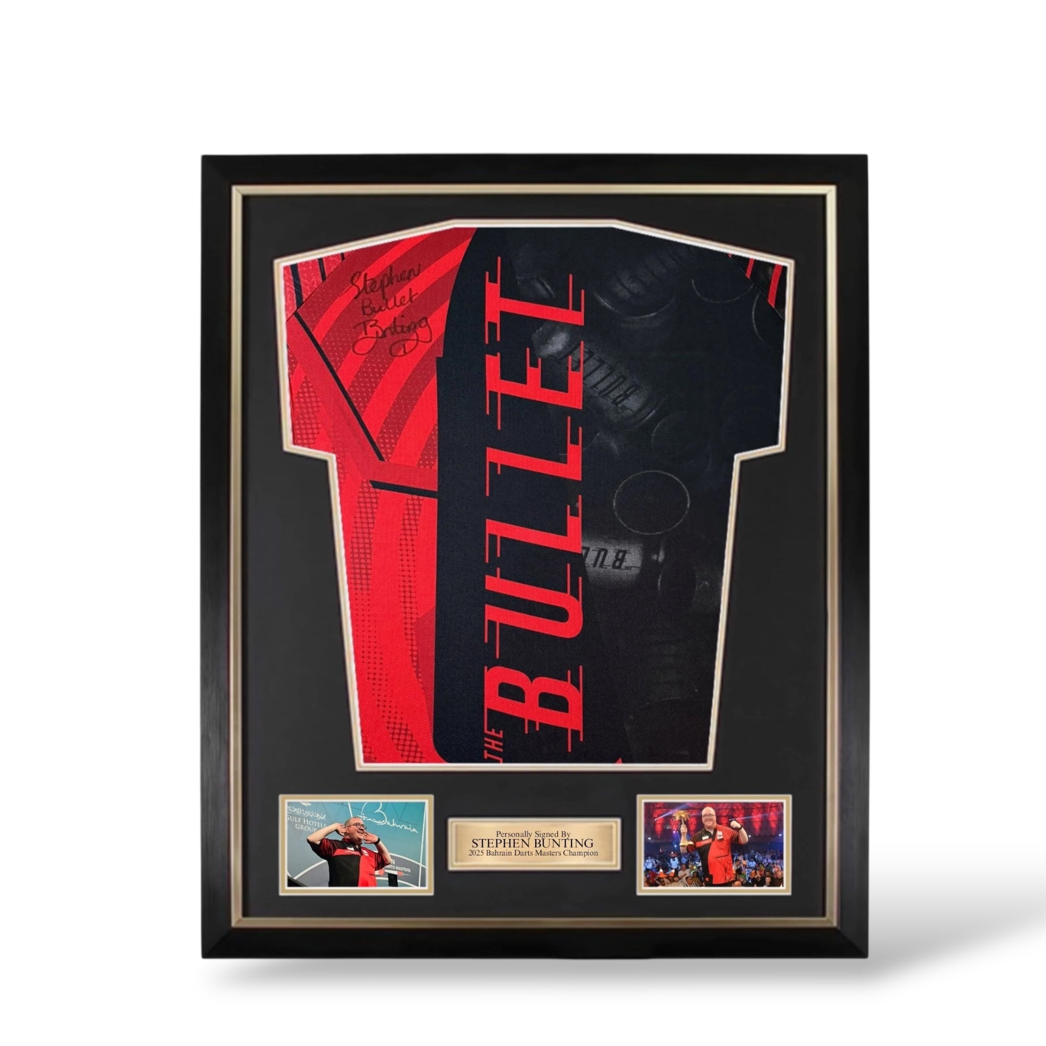 Stephen Bunting Rear Signed Official Target Darts Shirt- Deluxe Framed ...