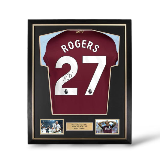 Morgan Rogers Signed Aston Villa 2025/26 Home Shirt- Deluxe Framed