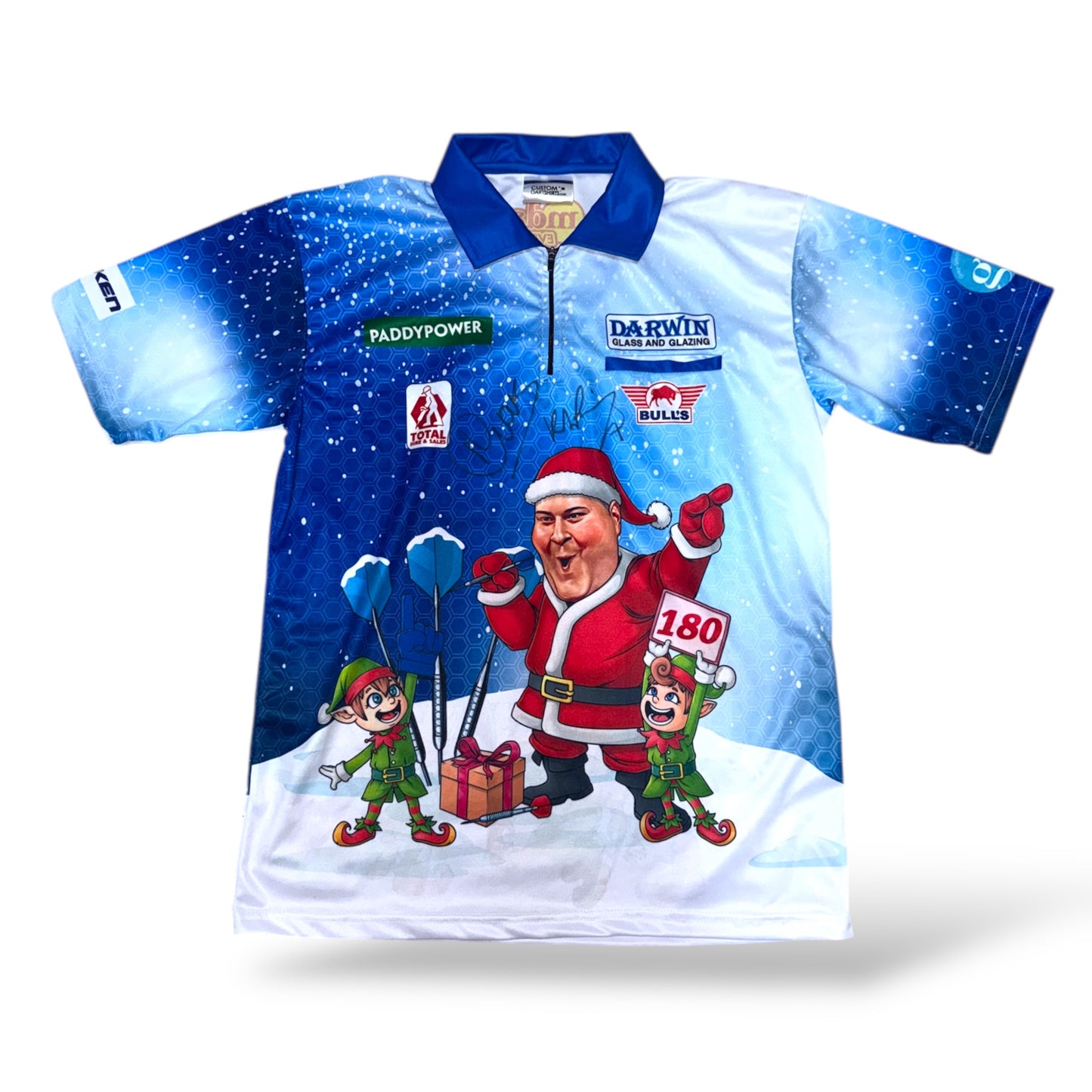 ‘Rapid’ Ricky Evans Signed Darts Shirt (World Championship 2026 Christmas Style)