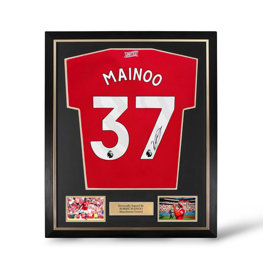 Kobbie Mainoo Signed Manchester United 2026/27 Home Shirt- Deluxe Framed