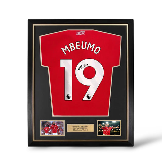 Bryan Mbeumo Signed Manchester United 2026/27 Home Shirt- Deluxe Framed