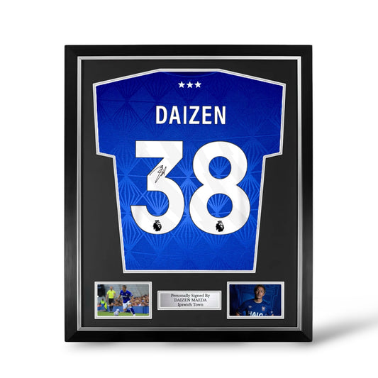Daizen Maeda Signed Ipswich Town 2026/27 Home Shirt- Deluxe Framed
