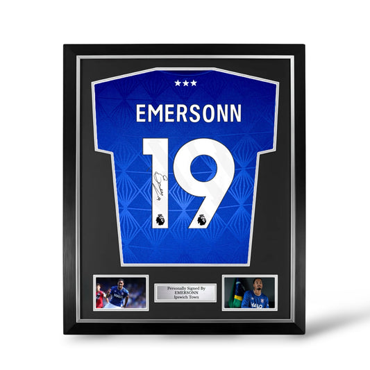 Emersonn Signed Ipswich Town 2026/27 Home Shirt- Deluxe Framed
