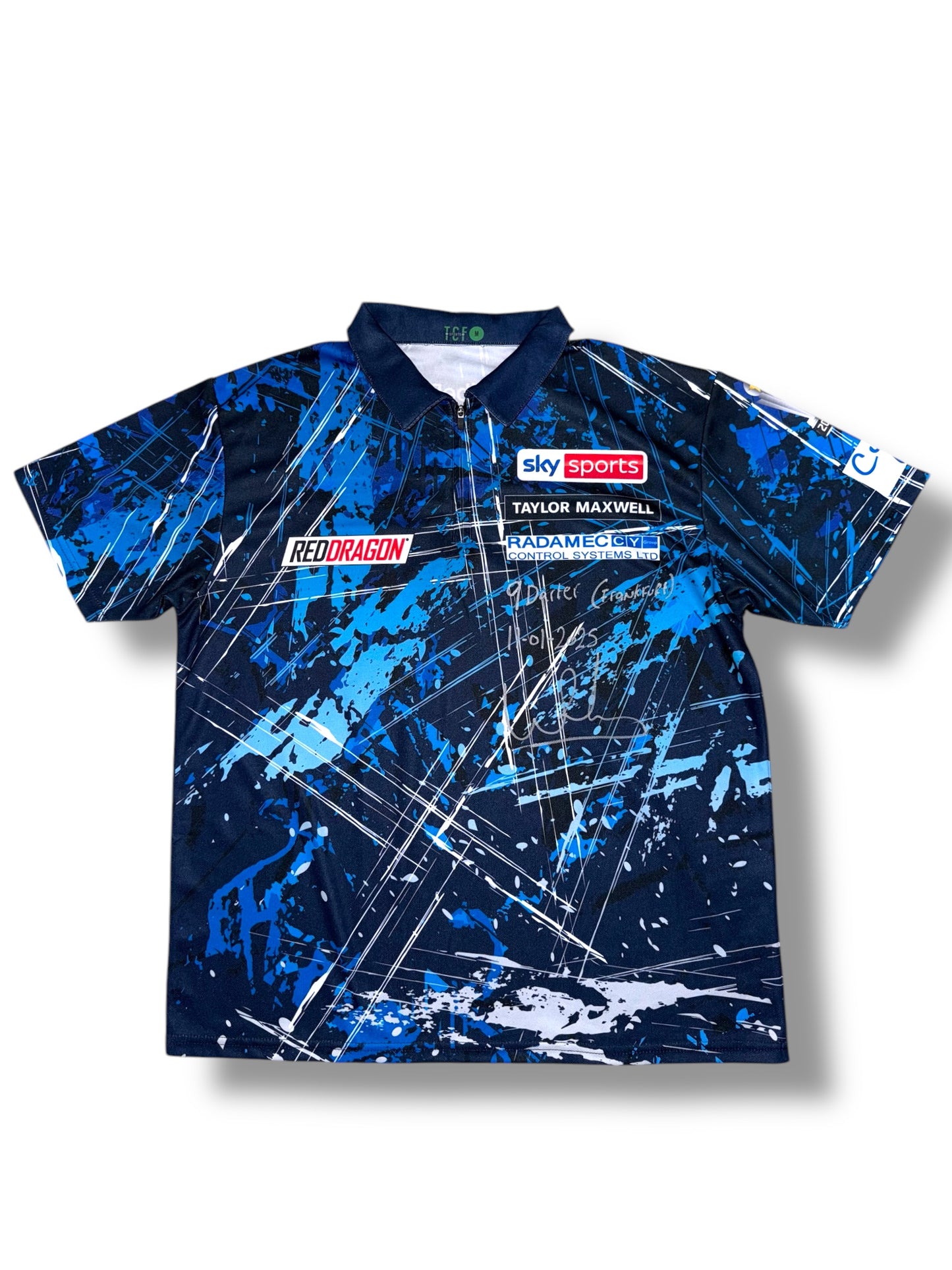 Luke Humphries MATCH WORN Signed 9 Darter Frankfurt Shirt