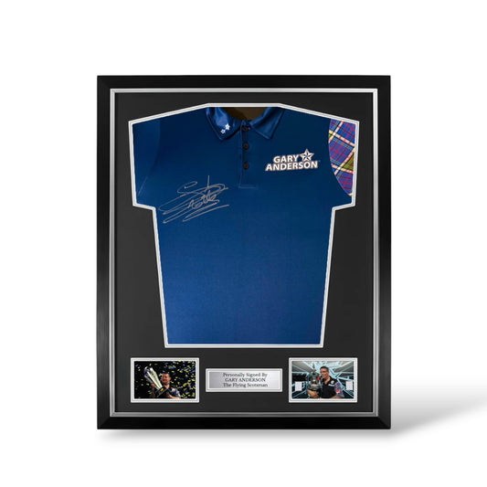 Gary Anderson Front Signed Darts Shirt- Deluxe Framed
