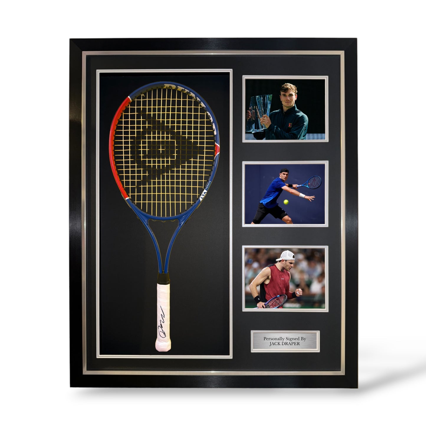 Jack Draper Signed Dunlop Tennis Racket- Deluxe Framed