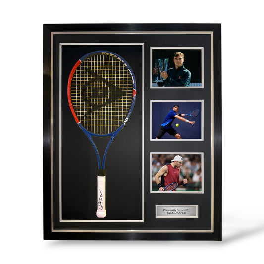 Jack Draper Signed Dunlop Tennis Racket- Deluxe Framed