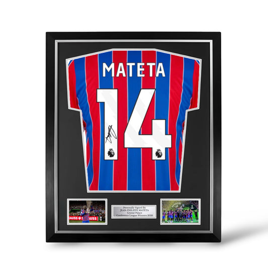 Jean-Philippe Mateta Signed Crystal Palace 2025/26 Home Shirt- Deluxe Framed