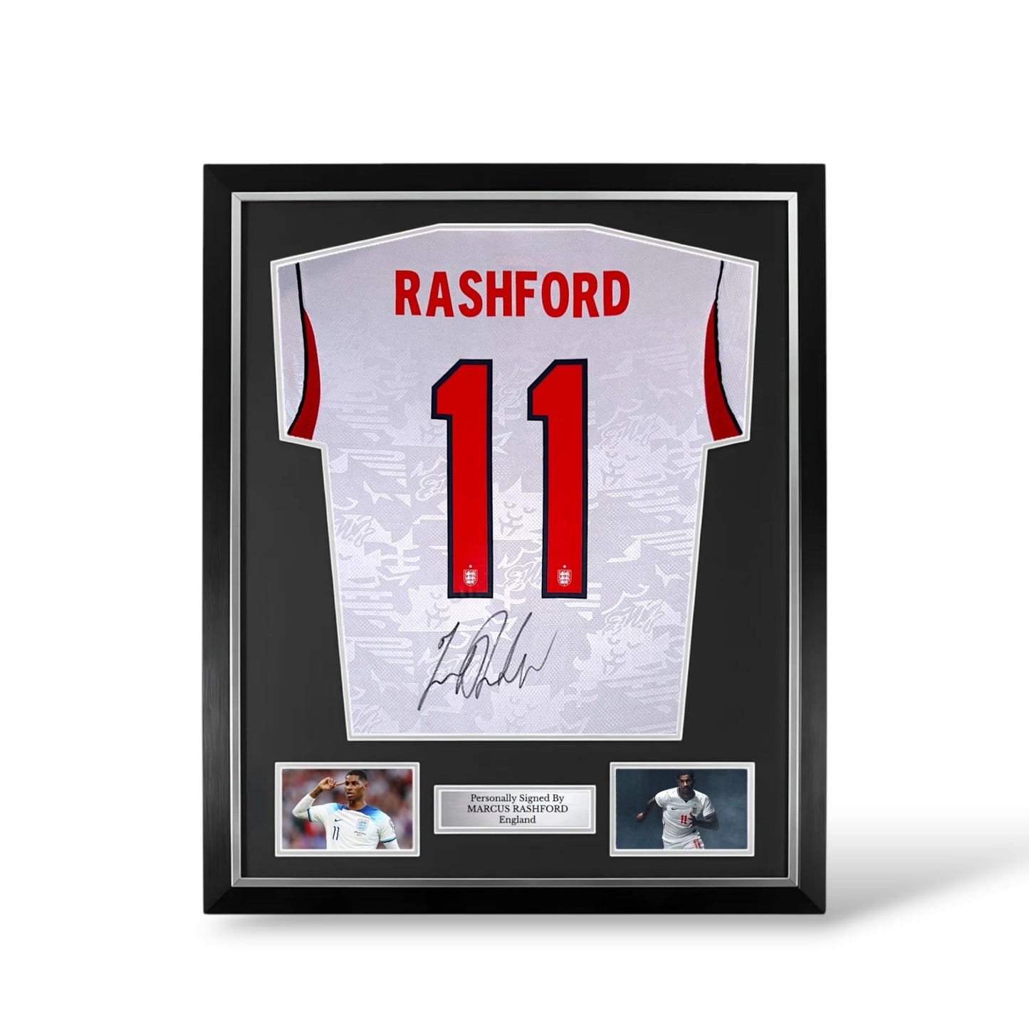 Marcus Rashford Signed England World Cup 2026 Home Shirt- Deluxe Framed