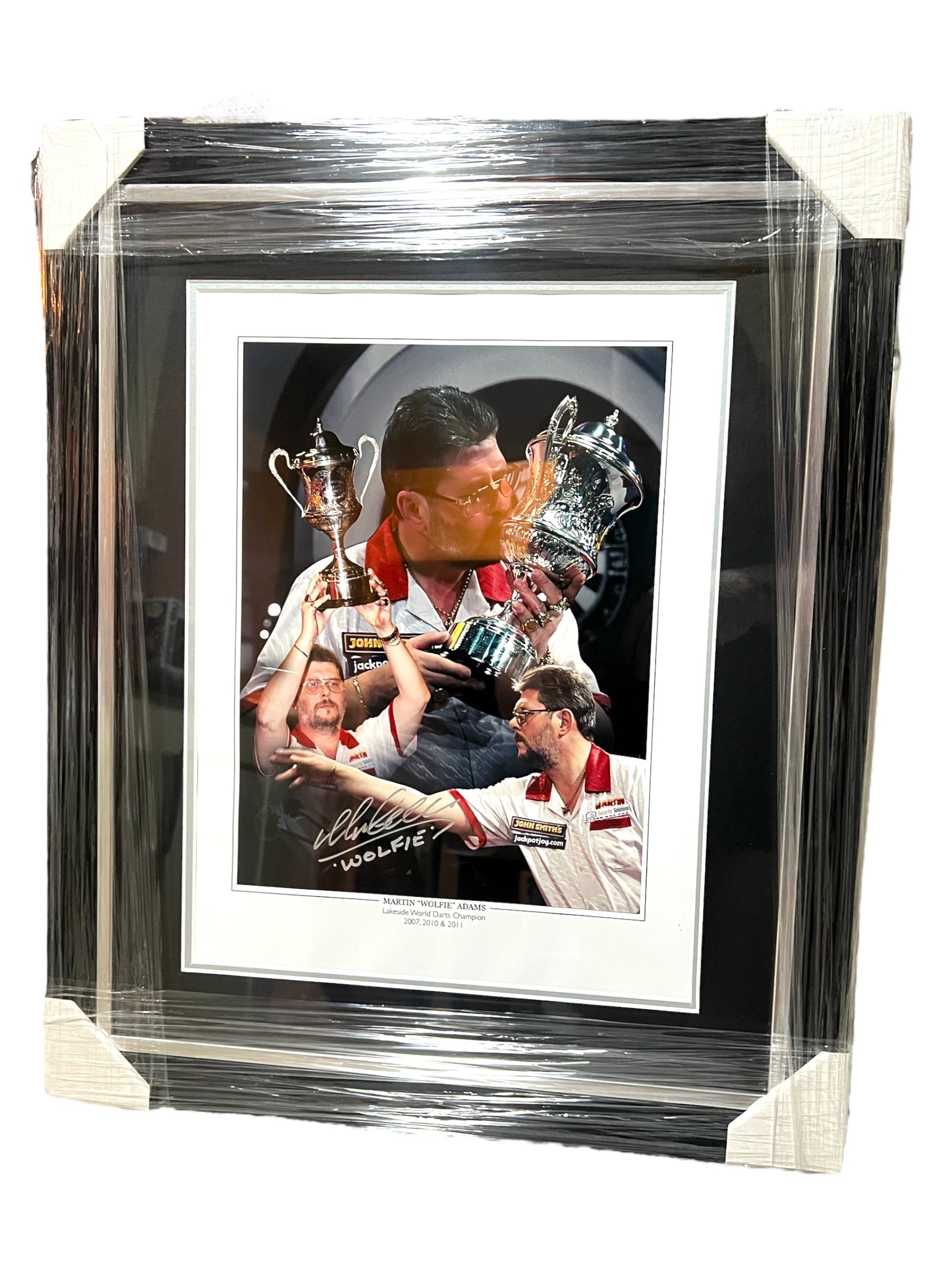 Martin ‘WOLFIE’ Adams Signed Lakeside World Darts Champion Framed Montage- Limited Edition /15