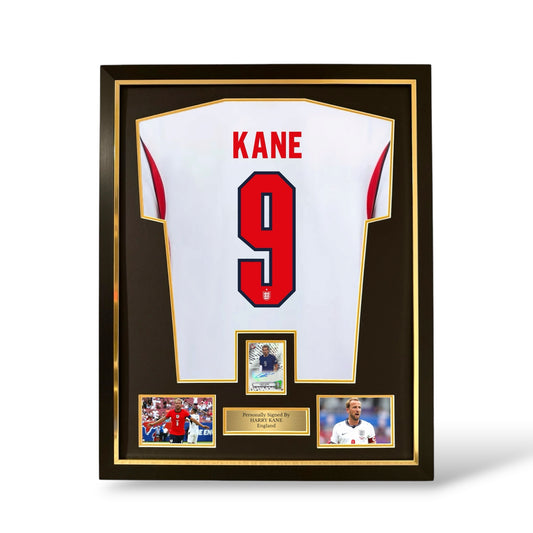 Harry Kane Signed Official Topps Auto Card/ England World Cup 2026 Home Shirt- Deluxe Framed
