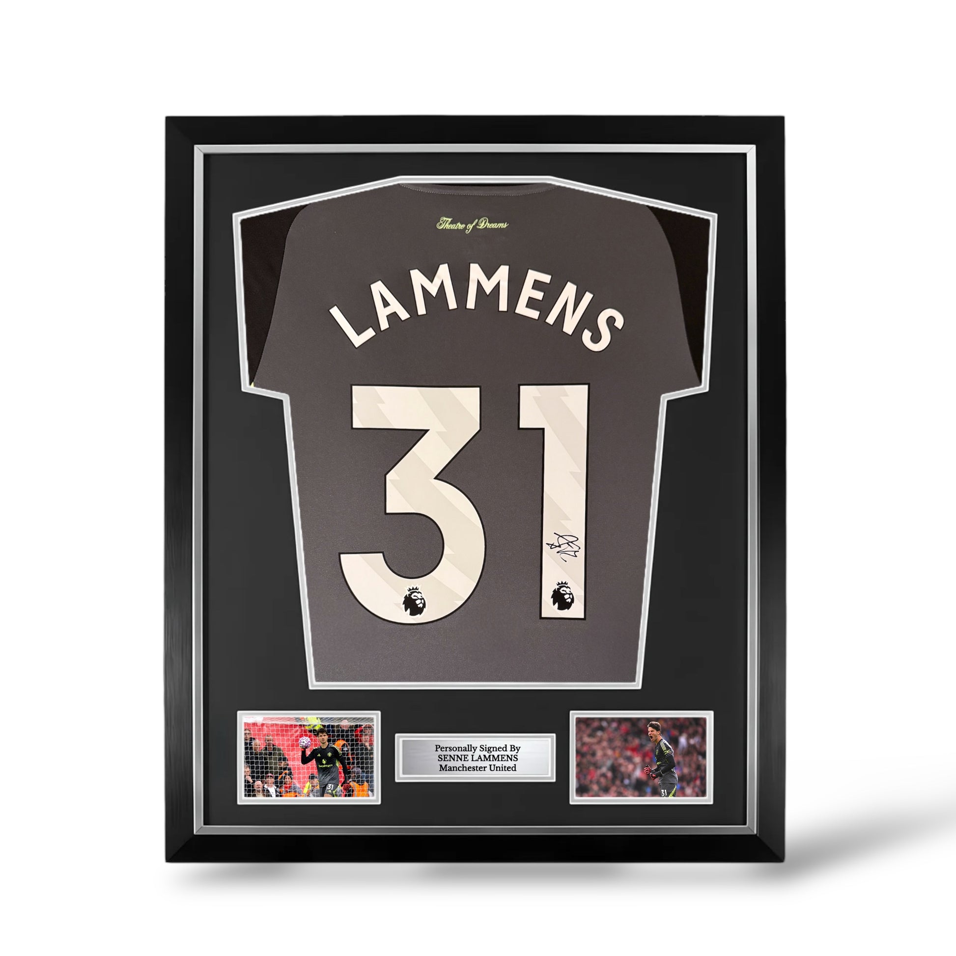 Senne Lammens signed Manchester United shirt framed