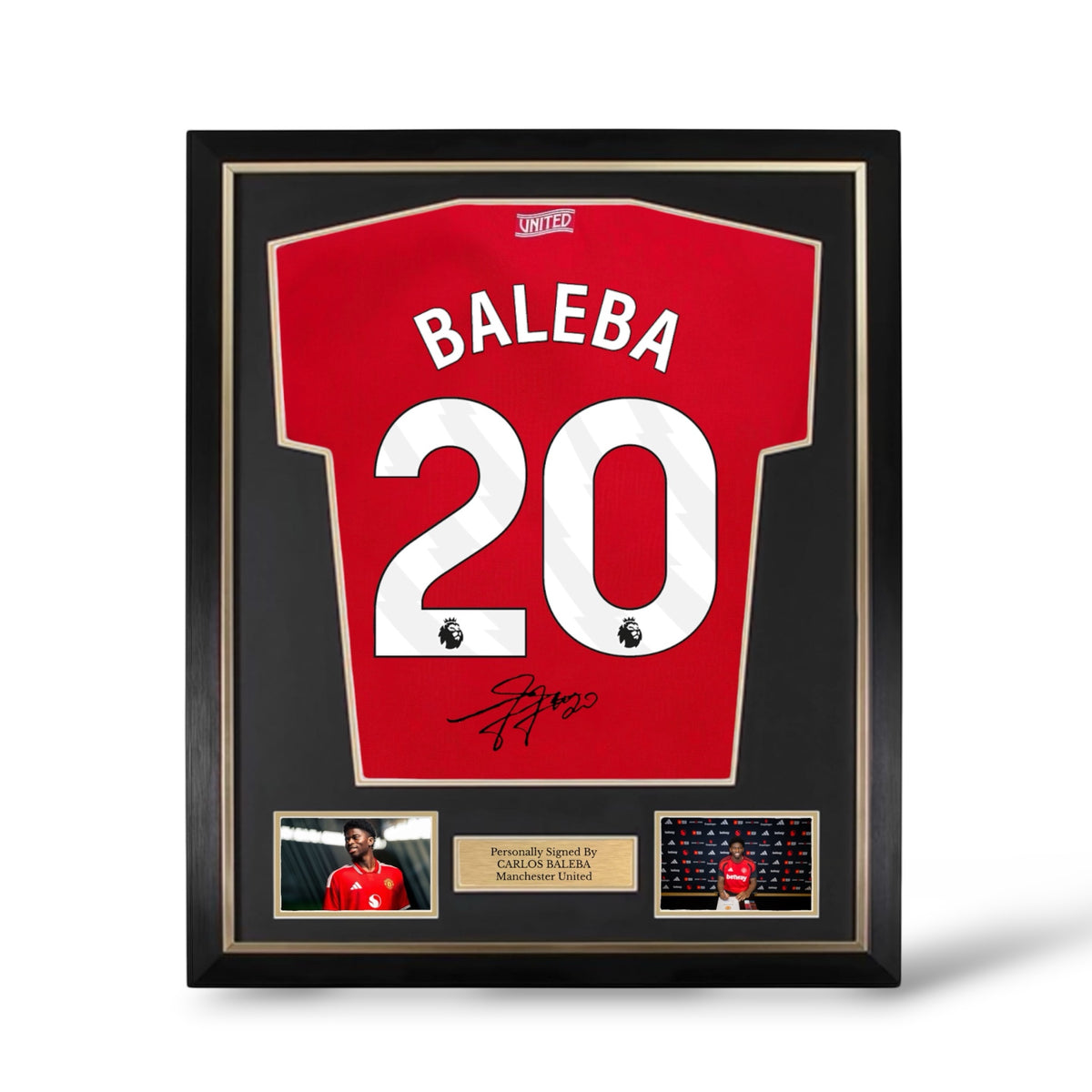 Carlos Baleba Signed Manchester United 2026/27 Home Shirt- Deluxe Framed
