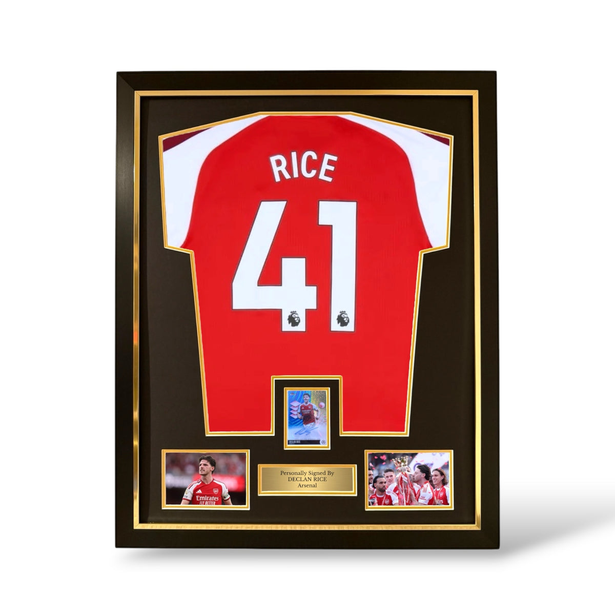 Declan Rice Signed Topps 42/150 Auto Card/ Arsenal 2026/27 Home Shirt- Deluxe Framed