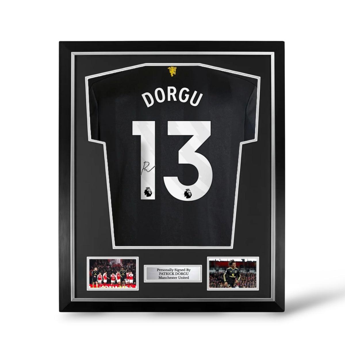 Patrick Dorgu Signed Manchester United 2025/26 Third Shirt- Deluxe Framed