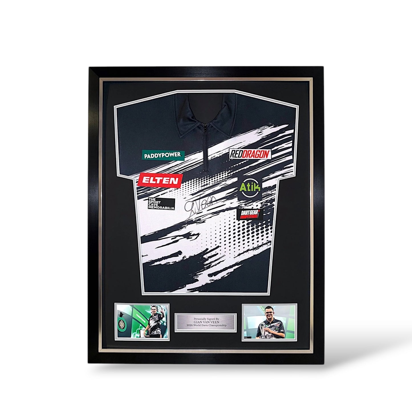 Gian Van Veen Signed World Championship Edition Darts Shirt- Deluxe Framed