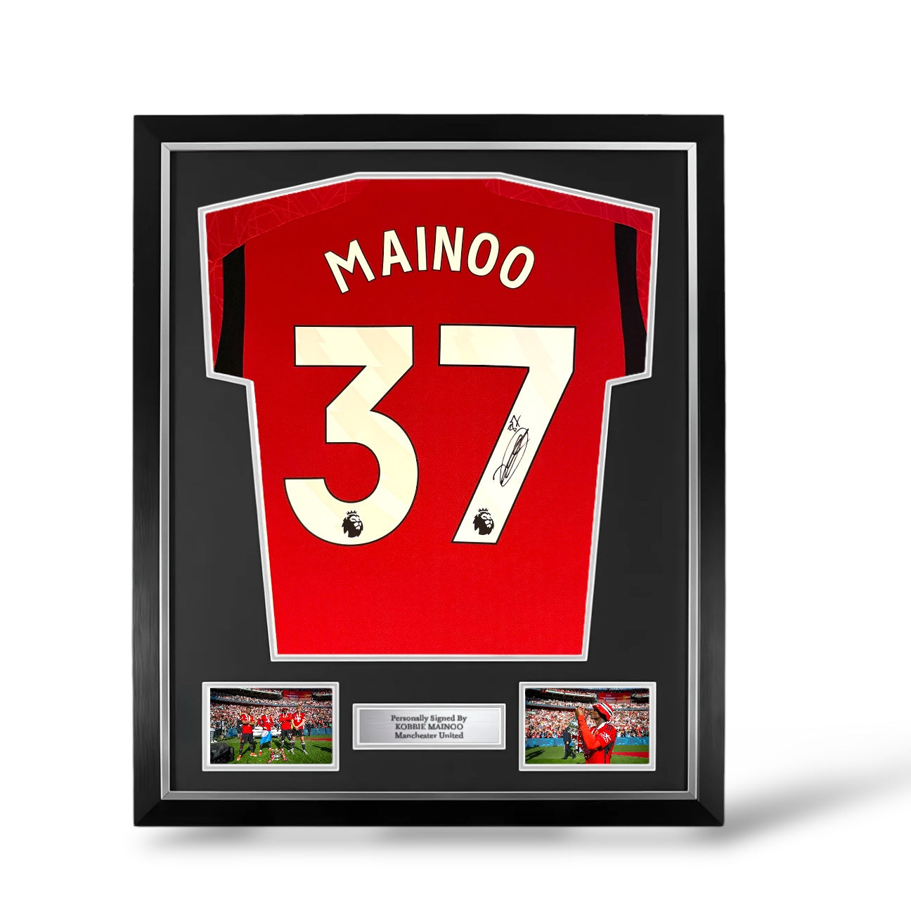 Kobbie Mainoo Signed Manchester United 2023/24 Home Shirt- Deluxe Framed