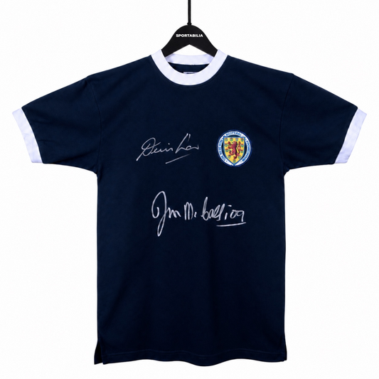 Denis Law and Jim McCalliog Signed Scotland 1967 Shirt