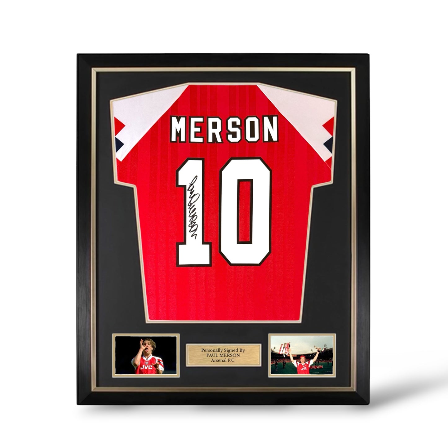 Paul Merson Signed Arsenal 1992-94 Home Shirt- Deluxe Framed