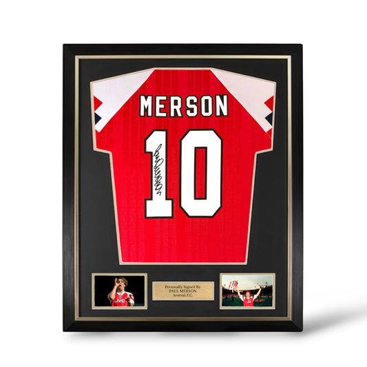 Paul Merson Signed Arsenal 1992-94 Home Shirt- Deluxe Framed