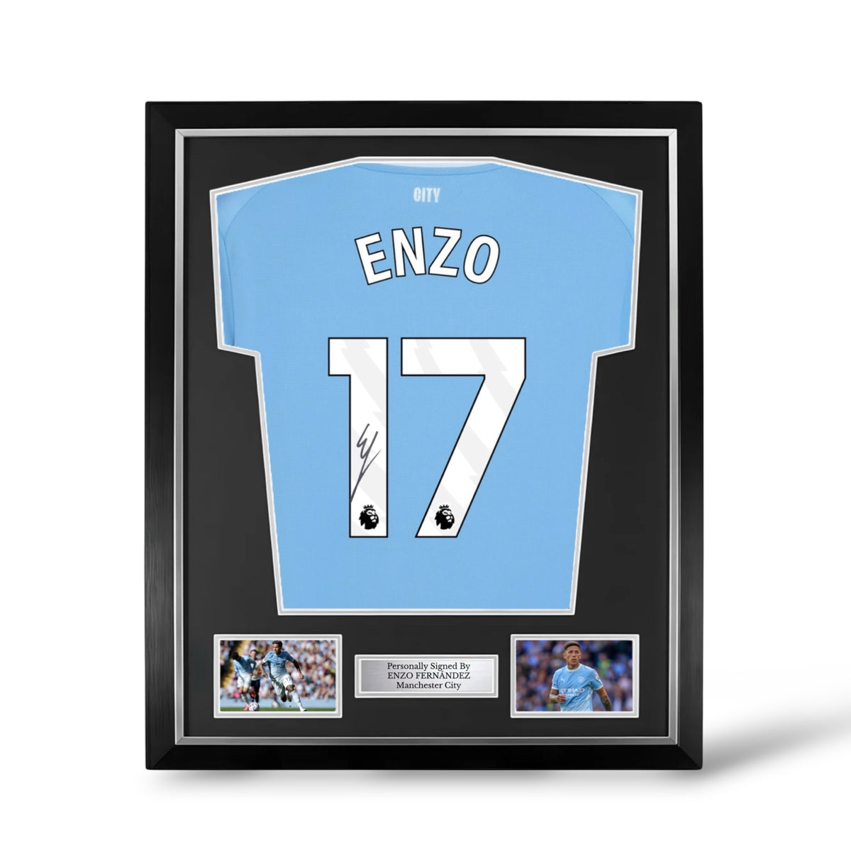 Enzo Fernandez Signed Manchester City 2026/27 Home Shirt- Deluxe Framed