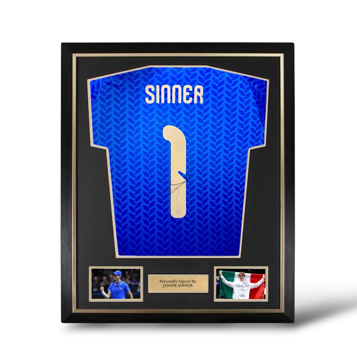 Jannik Sinner Signed Italy 2026 Home Shirt- Deluxe Framed