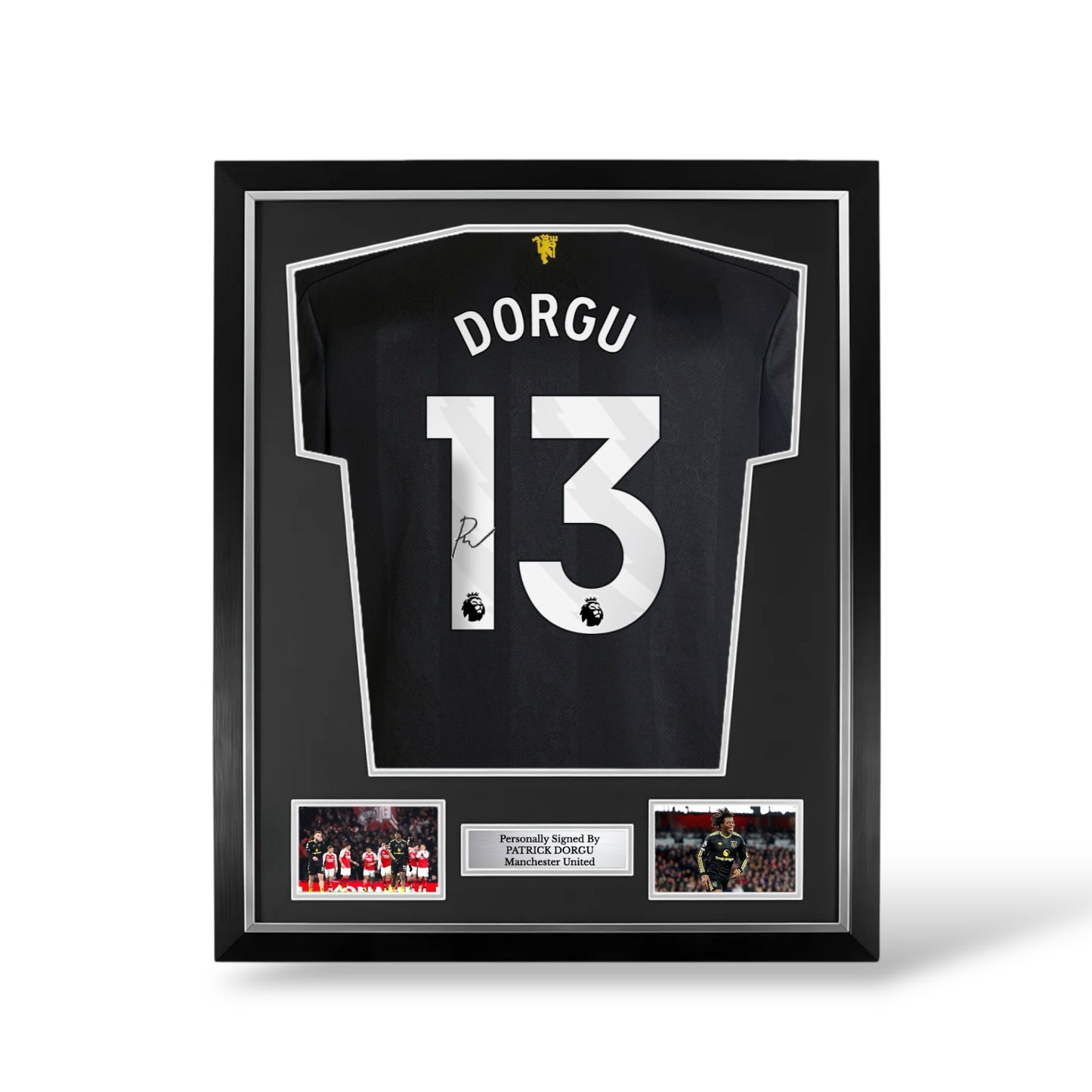 Patrick Dorgu Signed Manchester United 2025/26 Third Shirt- Deluxe Framed