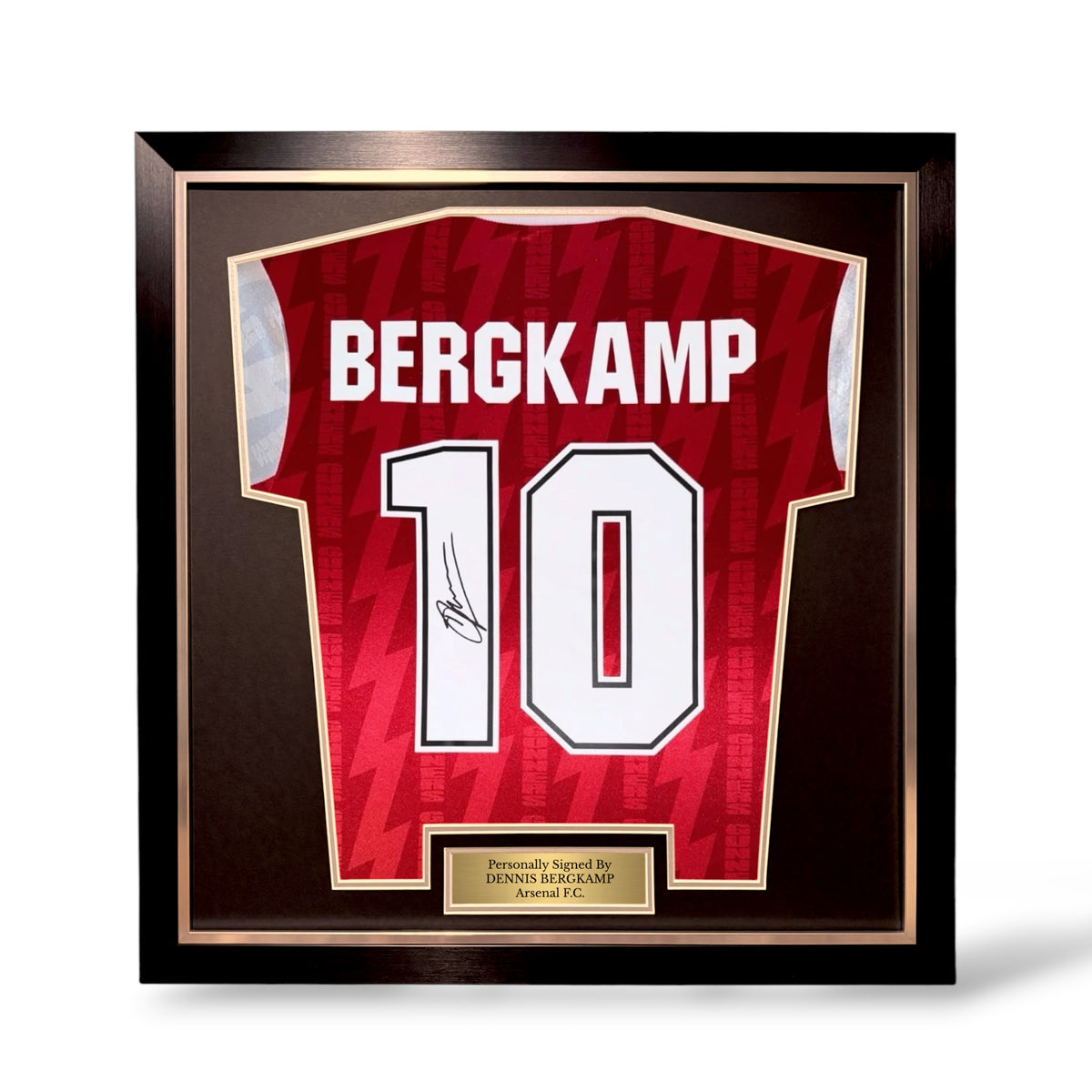 Dennis Bergkamp Signed Arsenal 1994-96 Debut Home Shirt- Simple Deluxe Framed