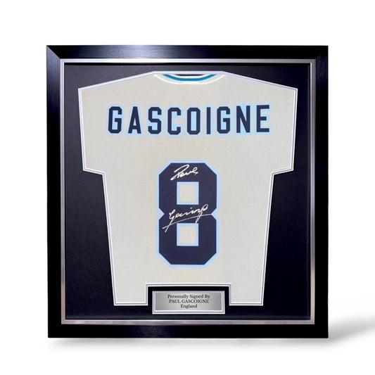 Paul Gascoigne Signed England Euro 1996 Home Shirt- Simple Deluxe Framed