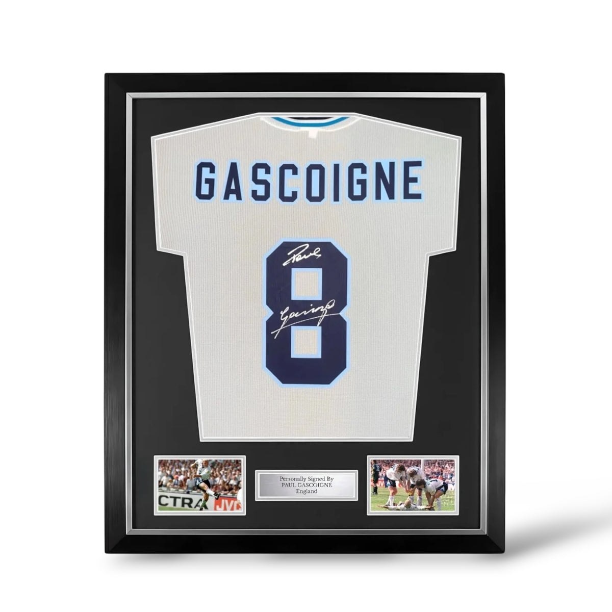Paul Gascoigne Signed England Euro 1996 Home Shirt- Deluxe Framed