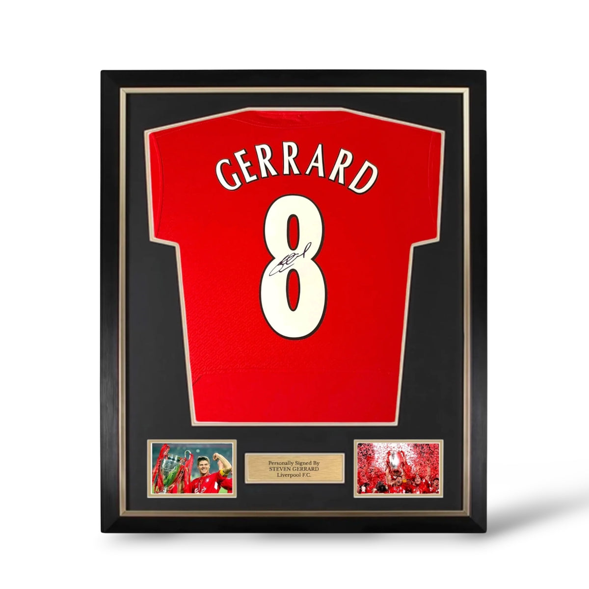 Steven Gerrard Signed Liverpool 2005 Istanbul Shirt- Deluxe Framed
