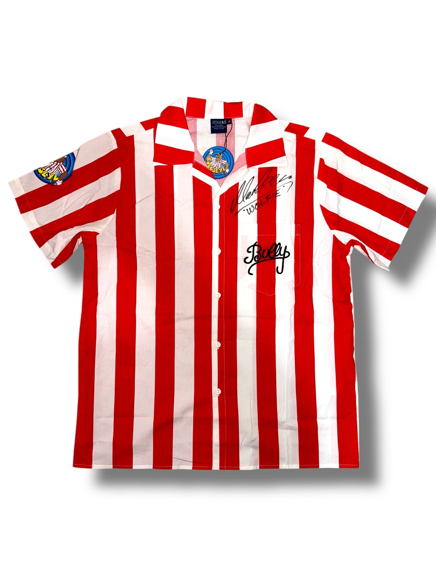 Bullseye TV Show Official Darts Bully Shirt Signed By Martin ‘Wolfie’ Adams