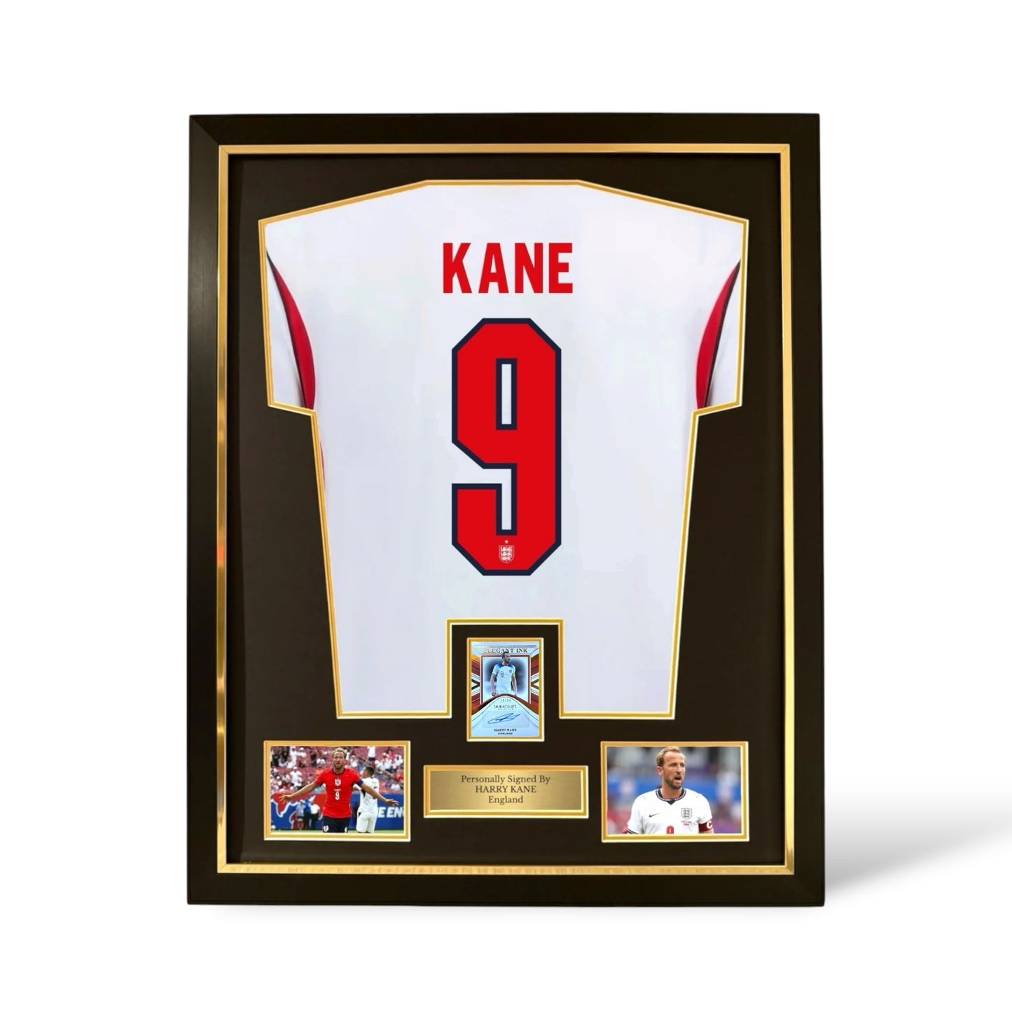 Harry Kane Signed Official Panini Immaculate 28/49 Auto Card/ England World Cup 2026 Home Shirt- Deluxe Framed
