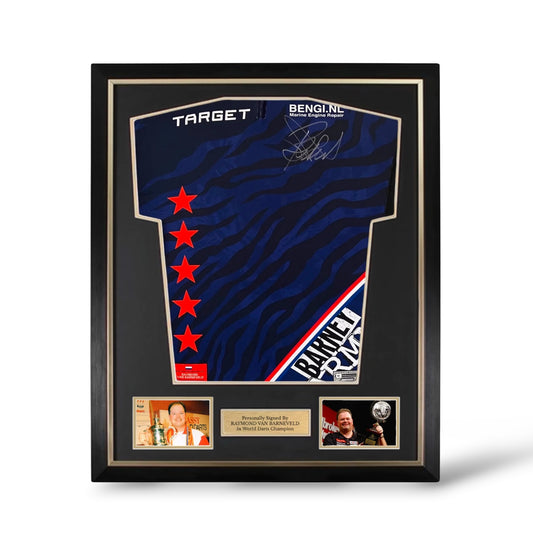 Raymond Van Barneveld Signed Official Target RVB Darts Shirt- Deluxe Framed
