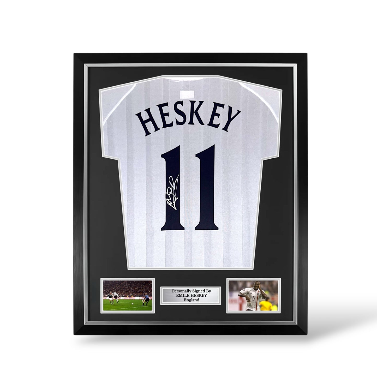Emile Heskey Signed England 2001-2003 Shirt- Deluxe Framed