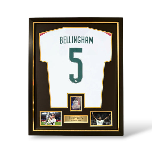 Jude Bellingham Signed Official Topps 39/50 Auto Card/ Real Madrid 2026/27 Home Shirt- Deluxe Framed