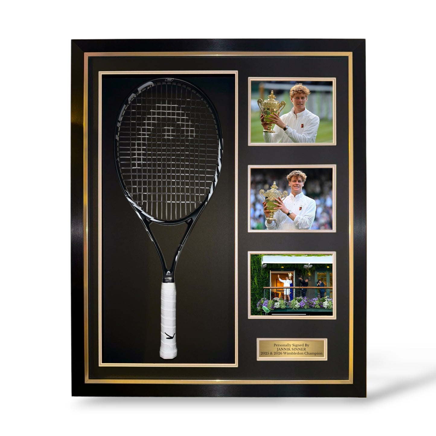 Jannik Sinner Signed Head Speed Tennis Racket/ Wimbledon Back To Back Champion- Deluxe Framed