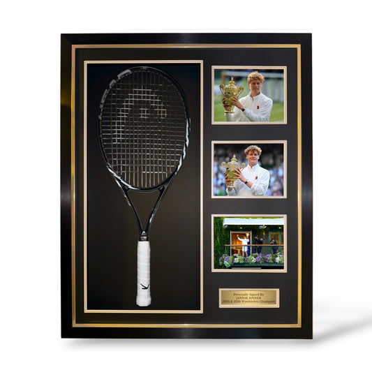 Jannik Sinner Signed Head Speed Tennis Racket/ Wimbledon Back To Back Champion- Deluxe Framed