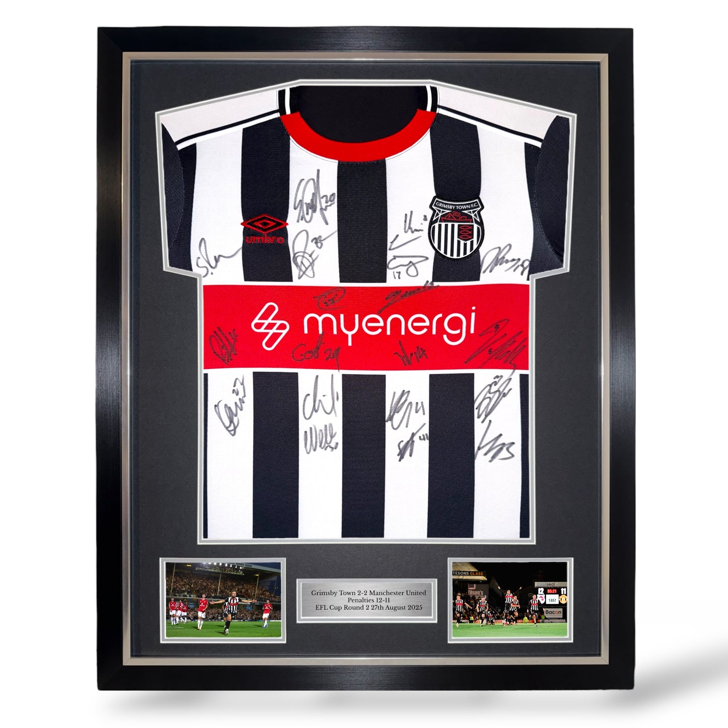 Grimsby Town 2025/26 Squad Signed Home Shirt- Deluxe Framed