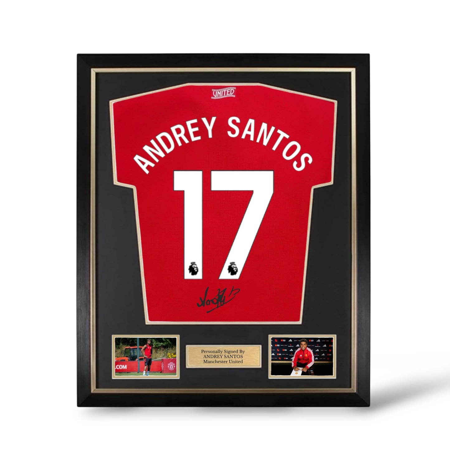 Andrey Santos Signed Manchester United 2026/27 Home Shirt- Deluxe Framed