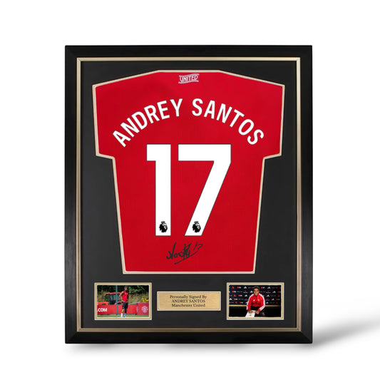 Andrey Santos Signed Manchester United 2026/27 Home Shirt- Deluxe Framed