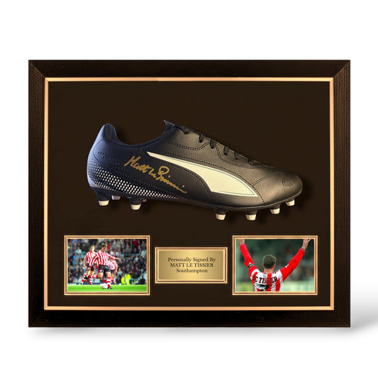 Matt Le Tissier Signed Puma Football Boot /Southampton- Deluxe Dome Framed