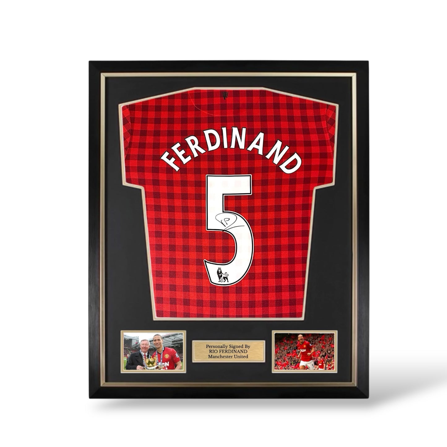 Rio Ferdinand Signed Manchester United 2012/13 Home Shirt- Deluxe Framed